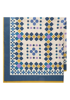 MALIPARMI geometric-pattern scarf - Blue