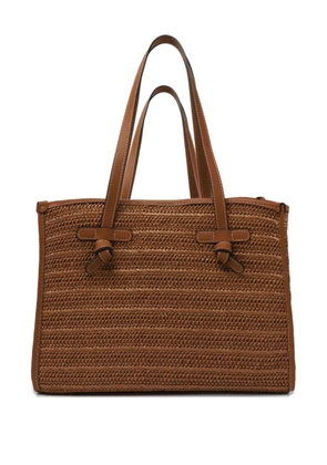 MARCELLA CLUB woven knot-detail tote bag - Brown
