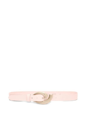 Genny curved-buckle leather belt - Pink