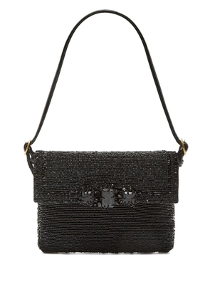 MALIPARMI beaded-embellished flap shoulder bag - Black