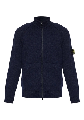 Stone Island zip-front patch-pocket wool sweater - Blue