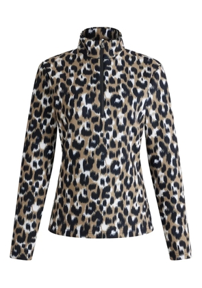 Fusalp leopard-print high-neck ski top - Brown