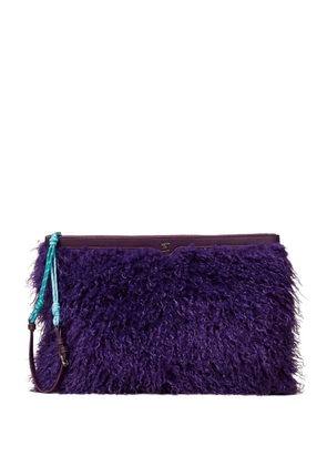 TWINSET Myfo faux-fur clutch bag - Purple