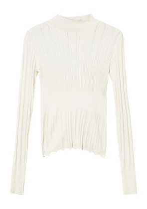 TWINSET scalloped-hem long-sleeve top - White
