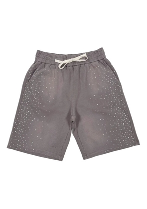 duaa Effort embellished drawstring track shorts - Grey