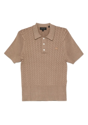 Lacoste cable-knit polo shirt - Brown