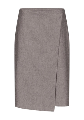 LouLou de Saison Jil asymmetrical midi skirt - Brown