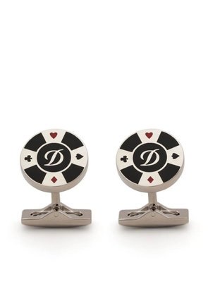 S.T. Dupont poker chip silver cufflinks