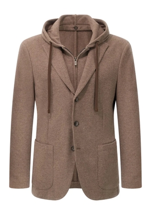 Boggi Milano Madison hooded patch-pocket blazer - Brown