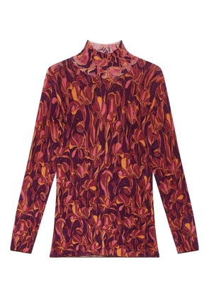 MALIPARMI floral-print turtleneck sweater - Red