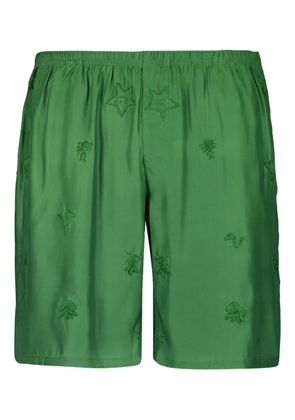 Baziszt embroidered drawstring shorts - Green
