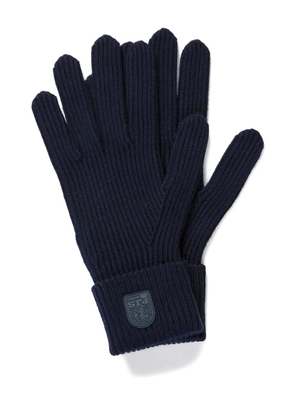 Parajumpers ribbed logo-patch gloves - Blue
