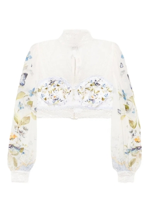 Camilla Botanical Ballads crop top - Neutrals