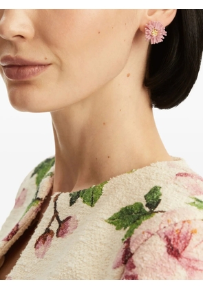 Oscar de la Renta Pompom Flower earrings - Pink
