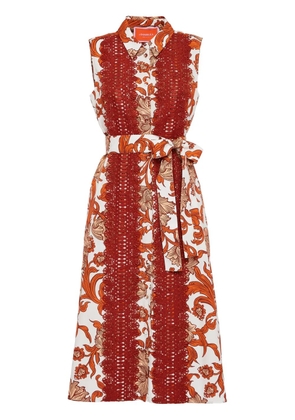 La DoubleJ Tootsie lace-panelling midi dress - White