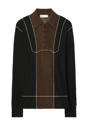 Tory Burch colour-block polo top - Black