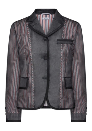 Thom Browne striped organza blazer - Black