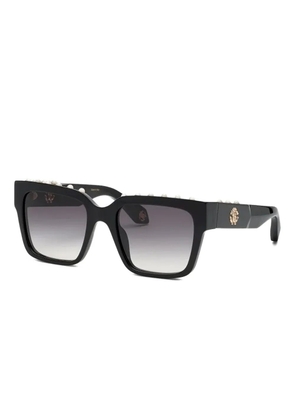 Roberto Cavalli pearl-embellished square sunglasses - Black