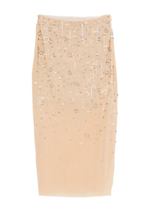 Patrizia Pepe jeweled midi skirt - Neutrals