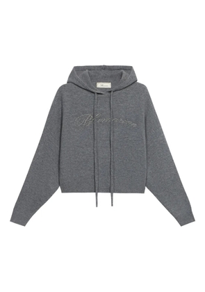 Blumarine crystal-embellished hoodie - Grey