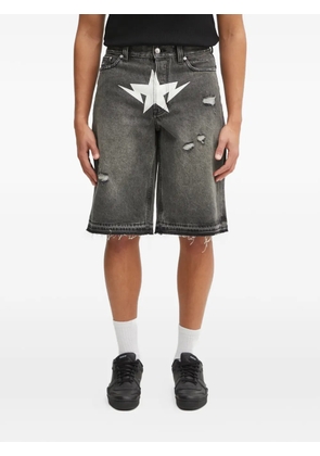 A BATHING APE® distressed star-print shorts - Grey