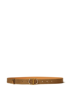 TWINSET rhinestone-embellished leather belt - Brown