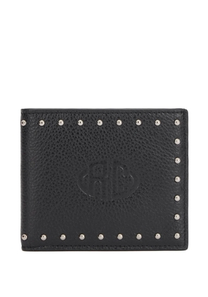 Roberto Cavalli debossed-logo studded wallet - Black