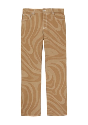 PUCCI Marmo-print straight-leg trousers - Neutrals