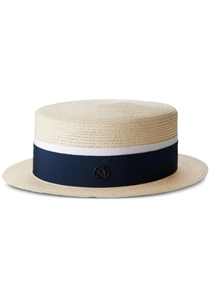 Maison Michel Auguste straw canotier hat - Neutrals