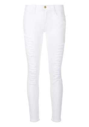 FRAME ripped skinny jeans - White