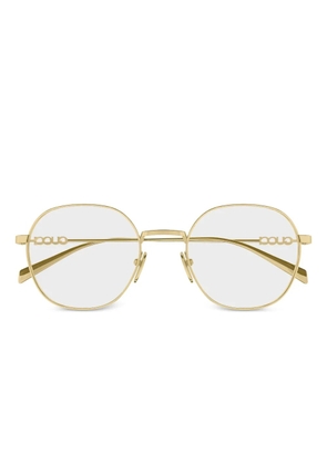 Gucci Eyewear logo round-frame glasses - Gold