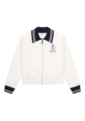 Sporty & Rich zip-up collar bomber jacket - White
