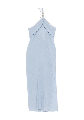 Magda Butrym halterneck draped midi dress - Blue