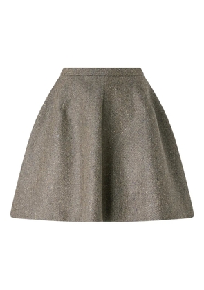 Genny herringbone pleated skirt - Green