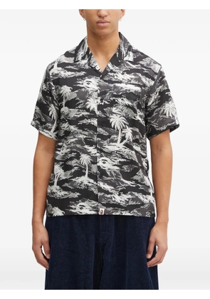 A BATHING APE® palm-tree printed shirt - Black