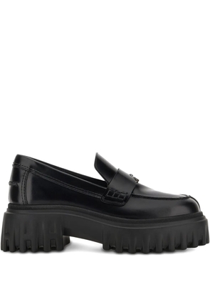 Hogan leather loafers - Black