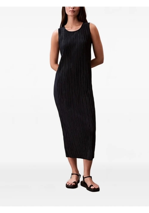 Calvin Klein pleated sleeveless midi dress - Blue