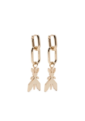 Patrizia Pepe Double Chain fly-pendant hoop earrings - Gold