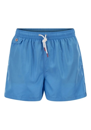 Kiton drawstring logo swim shorts - Blue
