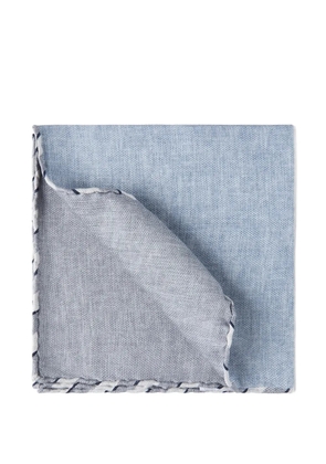 Brunello Cucinelli striped-border pocket square - Blue