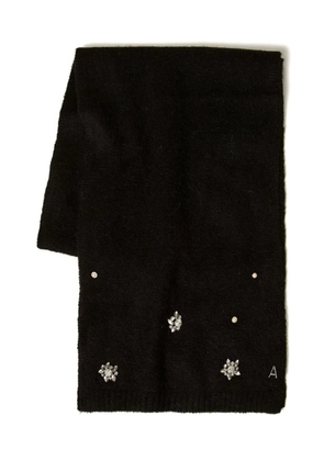 TWINSET crystal-embellished knitted scarf - Black