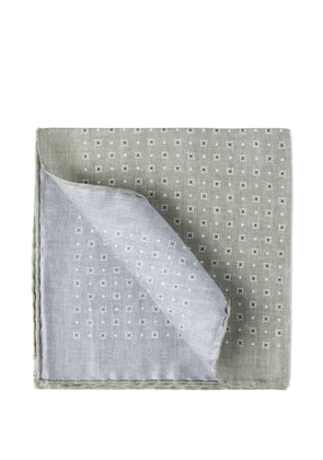 Brunello Cucinelli geometric-print silk pocket square - Green