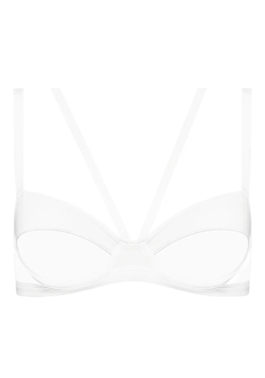 Maison Close Pure Tentation balconette harness bra - White