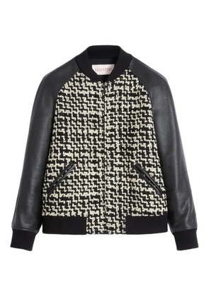 Valentino Garavani Chez-patch tweed bomber jacket - Black