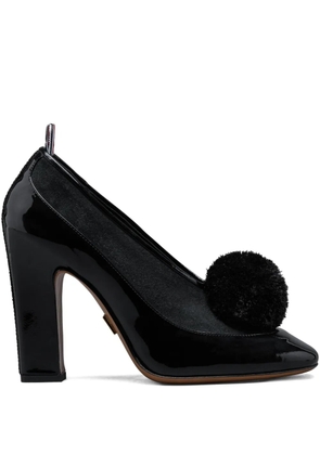 Thom Browne 90mm Pom-Pom Opera calf-suede pumps - Black