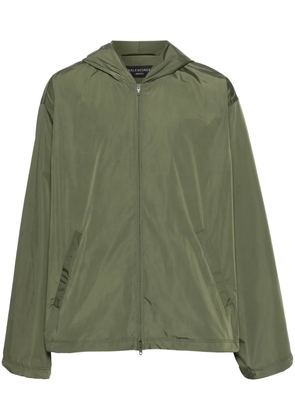 Balenciaga logo-print hooded jacket - Green