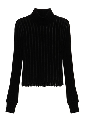 Blumarine high-neck ribbed top - Black