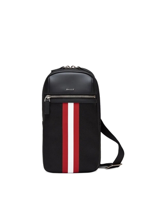 Bally ribbon-stripe messenger bag - Black