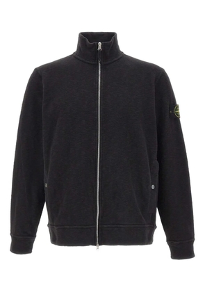 Stone Island zip collared logo-badge sweatshirt - Black