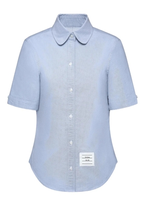 Thom Browne round-collar short-sleeve shirt - Blue